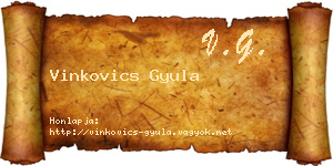 Vinkovics Gyula névjegykártya